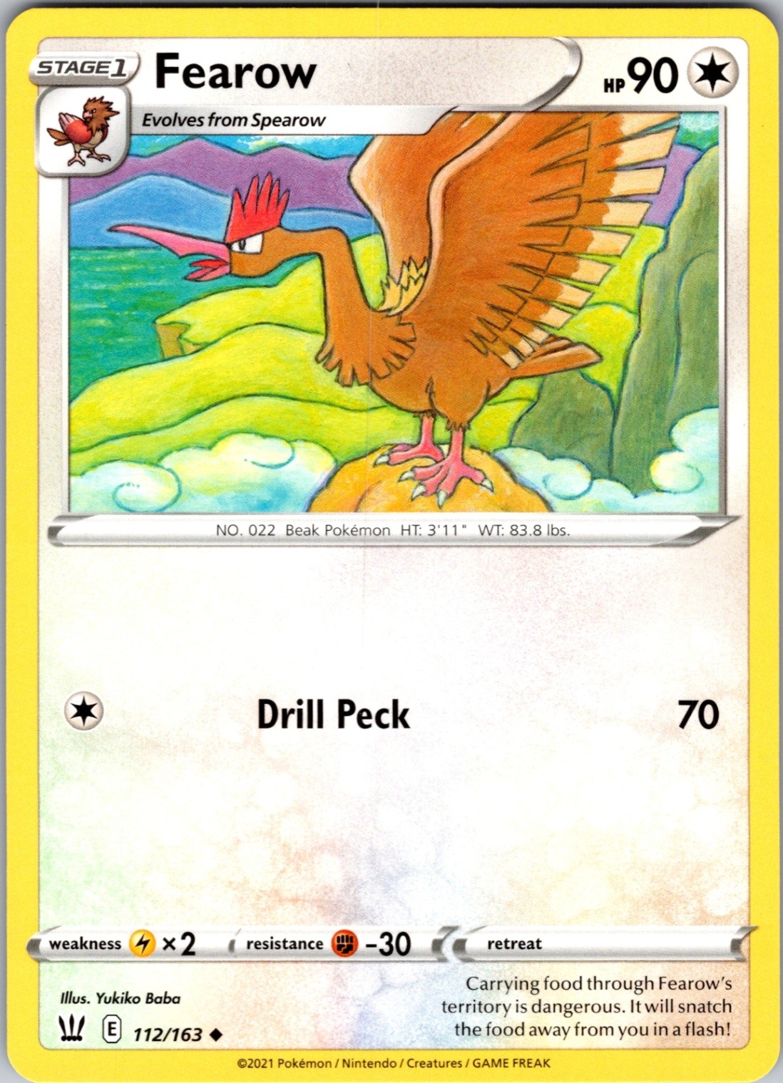 Fearow 112/163 Uncommon Regular SWSH05: Battle Styles NM