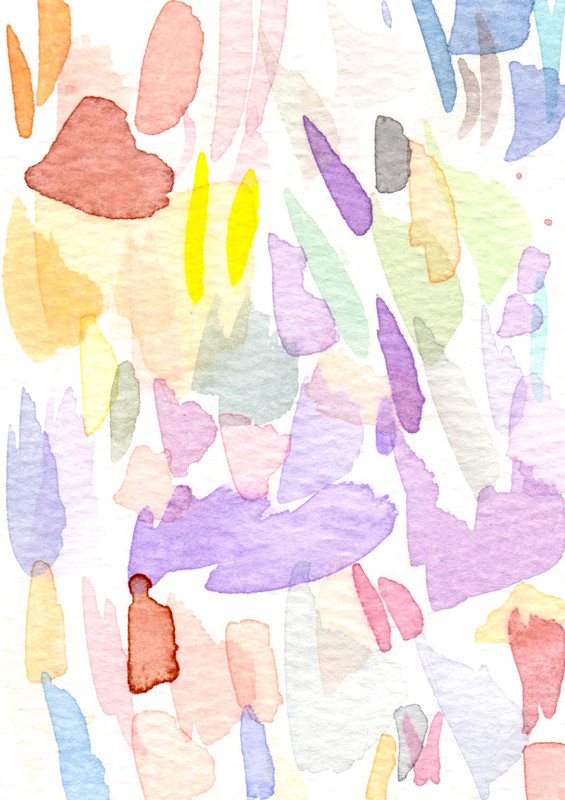 ACEO Watercolor Abstract Palette #10 Art Card 2.5x3.5