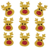 Rentier Aufkleber 100 Stk Glitzer Weihnachtsdeko Bastelbedarf Kinder Baker Ross