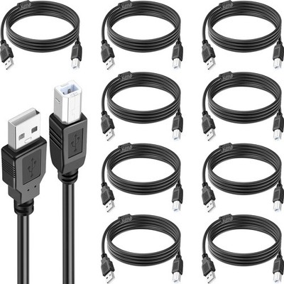 10 Pack USB Printer Cable, 6FT USB A to B, High-Speed Printer Cord Universal