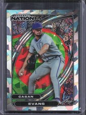 2026 Leaf Baseball Nation #44 Casan Evans Base Crystal Silver #/65