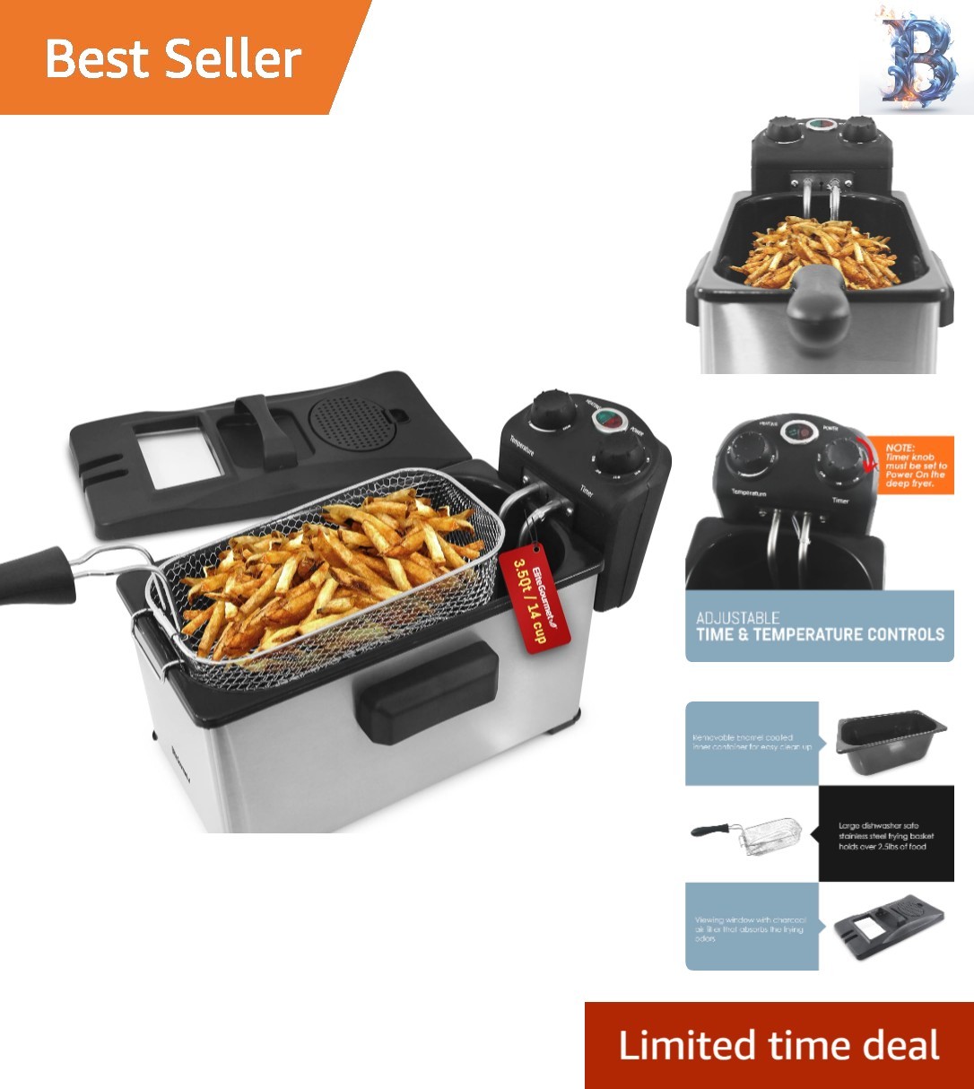 With Timer & 3.5 Quart Capacity