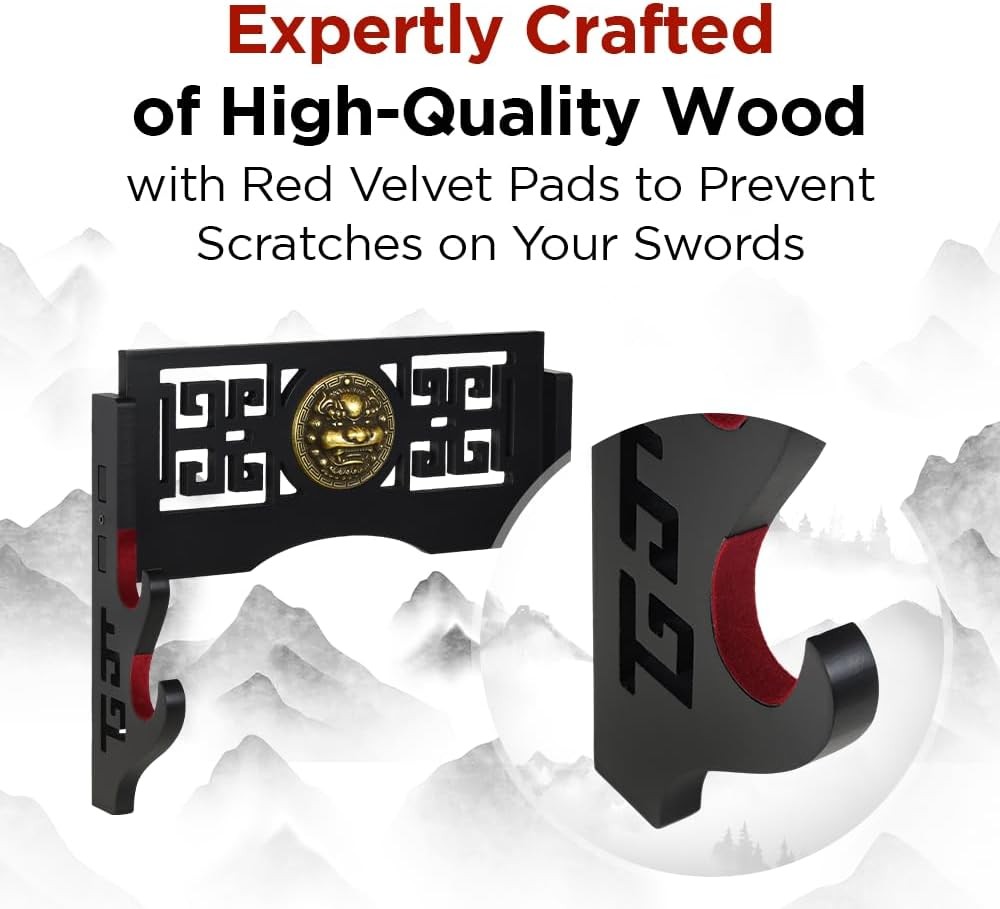 Logest Wall Mount Sword Holder - 4 Tier Options Available - Crafted Black 