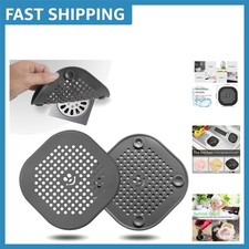 Stylish Brushed Drain Covers - 2-Pack Silicone Hair Catchers for All Drains