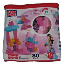 MEGA BLOKS First Builders Toddler Blocks Toys Set Big Building Bag 80 Blocks