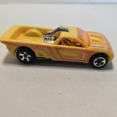 Hot Wheels Bedlam, Yellow, Orange Stripes, Mid-Engine, Trick Tracks