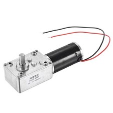 DC 12V 200RPM Worm Geared Motor 8mm D Shaft Reduction Electric Motor with Wire