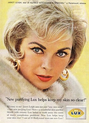 1961 Lux Soap: Janet Leigh, Pyscho, Purifying Lux Vintage Print Ad