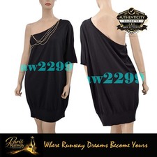 Chanel 08P New Most Wanted Chain-Embellished Cashmere CC Logo Dress 38 Black
