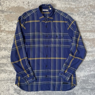 Burberry Brit Herren Large blau Nova Check kariert Flanellhemd Langarm Large