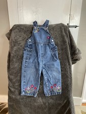 GYMBOREE  Vintage  Blue Denim Embroidered Overalls  Hat Size 18 months