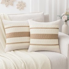 Decorative Pillow Covers 18 18 Pack of 2, Boho 18" x 18" Pack of 2 Neutral