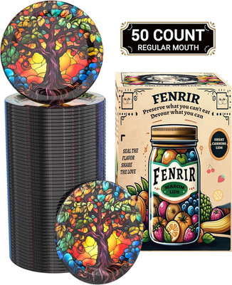 50 Pcs Canning Lids Regular Mouth, Mason Jar Lids with Unique Tree of Life Embos