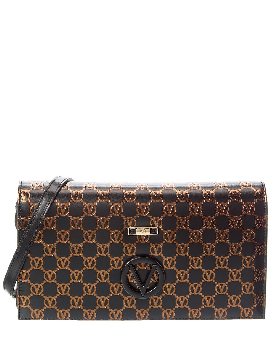 Valentino By Mario Valentino Женская кожаная сумка через плечо с монограммой Lena, черная