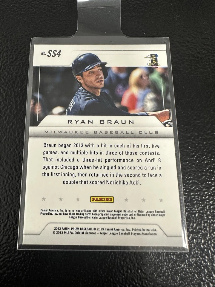 2013 Panini Prizm Superstar Ryan Braun SS4 Brewers 91C - Image 2 of 2