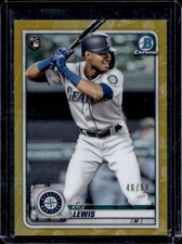2020 Bowman Chrome Kyle Lewis RC Gold Refractor Rookie #/50 Mariners