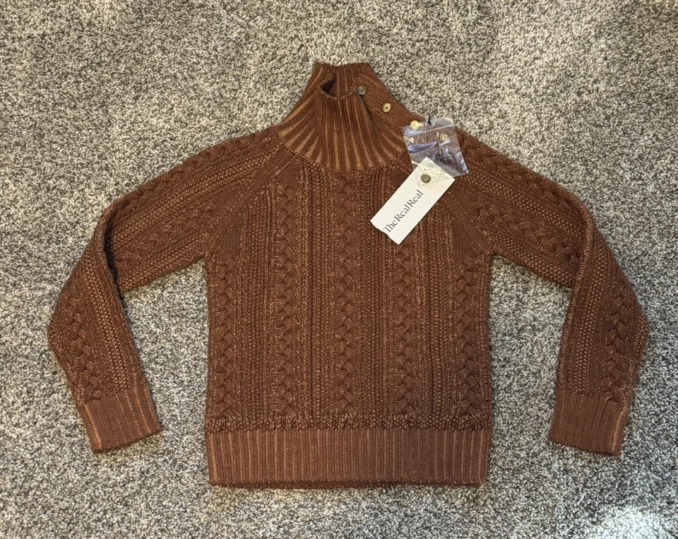 Suéter Burberry Naranja Quemado Tejido con Cable Juvenil Nuevo con Etiquetas 6Y - Mezcla de Lana Foto 2 de 4