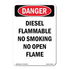 Diesel Flammable No Smoking No ANSI Danger Sign Metal Plastic Decal