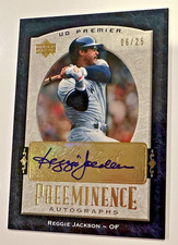 2007 UD Premier Preeminence REGGIE JACKSON Autographed/Signed Card --GOLD--06/25