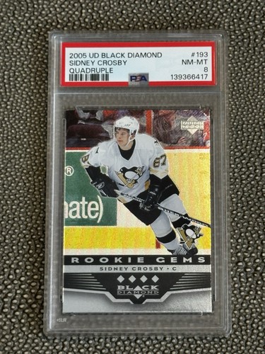 2005-06 UD Black Diamond Sidney Crosby Rookie Rookie Gems Quadruple #193 PSA 8