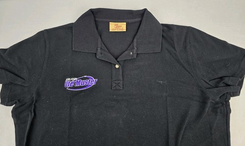 R.M Williams Polo Deniliquin Ute Muster Size 18 Womens Navy Black Collared Deni - Picture 2 of 8