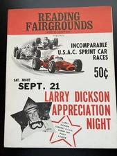 Reading, Pa. Fairgrounds Sprint Car Races 1968 Souvenir Program, Dickson