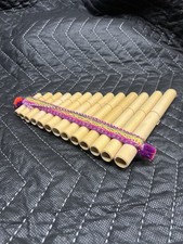 Handmade Bamboo Pan Flute   13 Pipes   Traditional Andean Style 6.5x6  