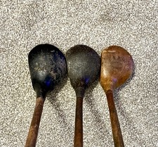 Antique Vintage Hickory Golf Club Restoration Project Set of Three Drivers