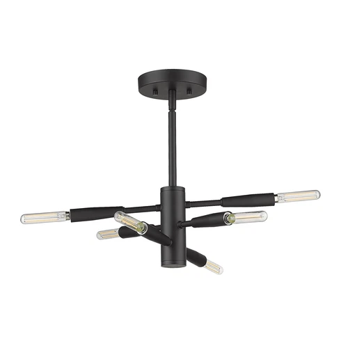 6 Light Semi Flush Mount - Picture 2 of 5