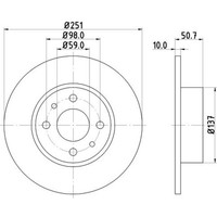 Hella Bremsscheiben Hinten Ø251 Mm FüR Fiat Stilo Bravo Ii Multi Wagon