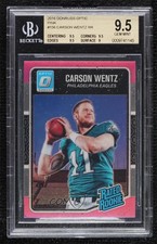 2016 Donruss Optic Rated Rookie Pink Carson Wentz #156 BGS 9.5 GEM MINT uk2