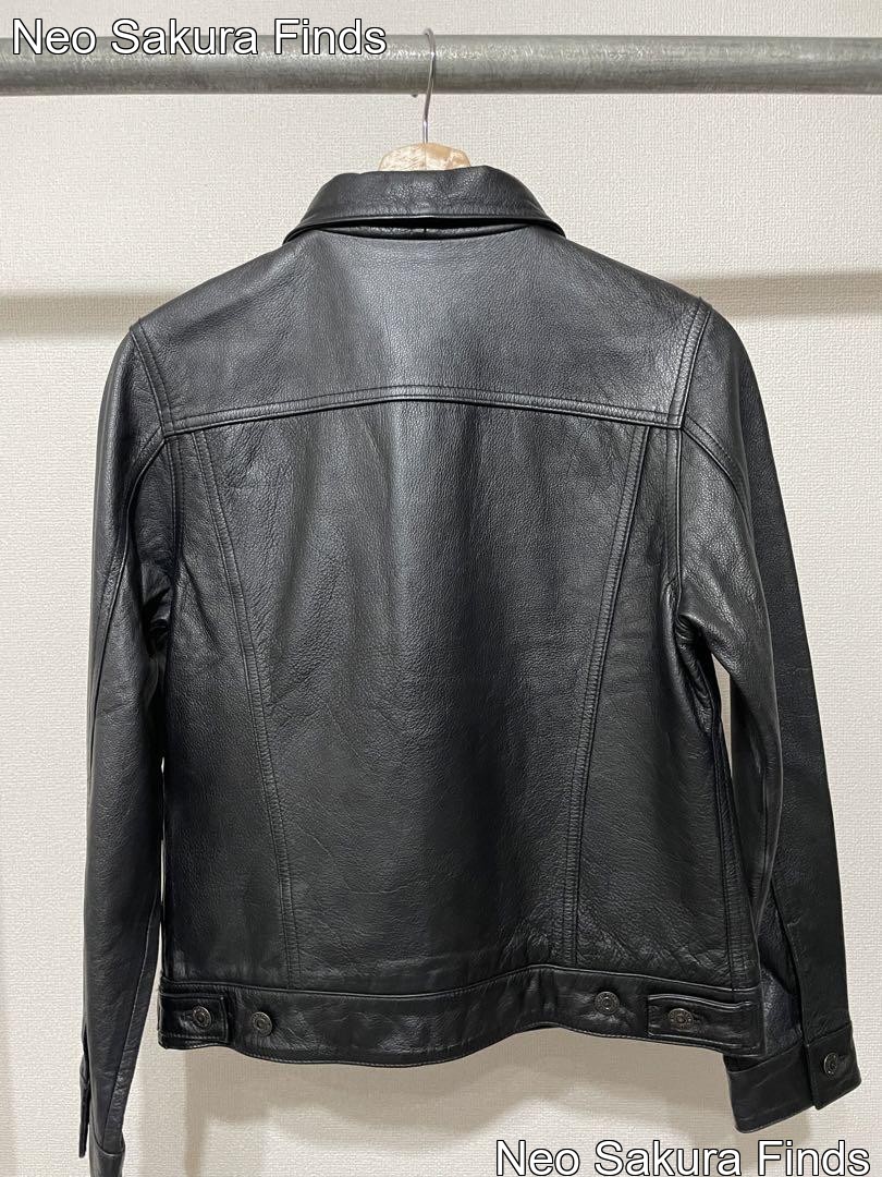 Authentic Levi's black leather jacket cowhide 3rd… - image 14