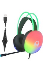 Gaming Headset with LED Lights Over-Ear Headphones USB Driver Tested Work UBOTI