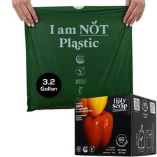 100% Compostable Trash Bags 3.2 Gallon - 60 Pack - Small Drawstring Compost B...