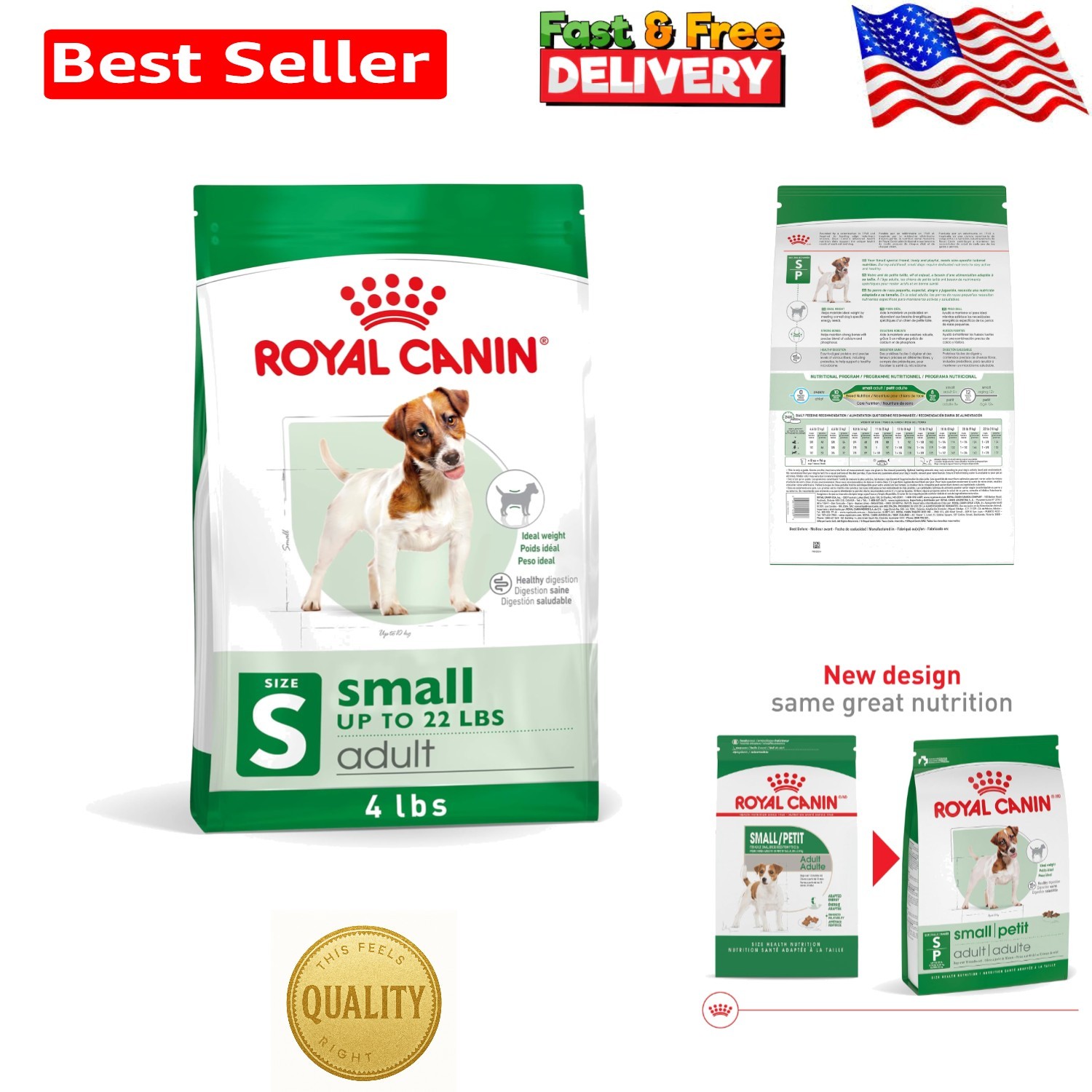 Royal Canin Small Adult Dry Dog Food, 4 lb - Chicken Flavor 