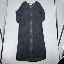 Adrianna Papell Duster Cardigan XL Black Silk...