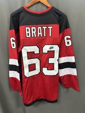 Jesper Bratt Signed New Jersey Devils Hockey Jersey AUTO JSA COA Sz XL