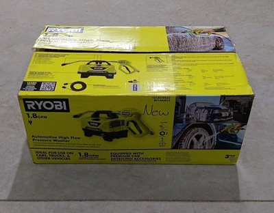 #ad RYOBI RY14AM12 1.8 GPM 1200 PSI Automotive High Flow Pressure Washer NEW OB $249.99