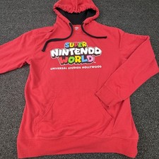Super Nintendo World Hoodie Mens Medium Red Universal Studios Hollywood Pullover