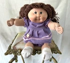 Vintage 1983 Original Cabbage Patch Kids Doll With Purple Ducky Dress, & Diaper