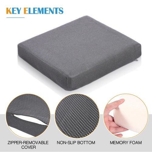 2 Pcs Large Memory Foam Seat Cushion 18 x 16 x 3 Inch Breathable Chair Pad Cu... - Picture 3 of 8