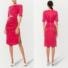 ALICE + OLIVIA Stella Cutout Midi Dress in Pink Size 2