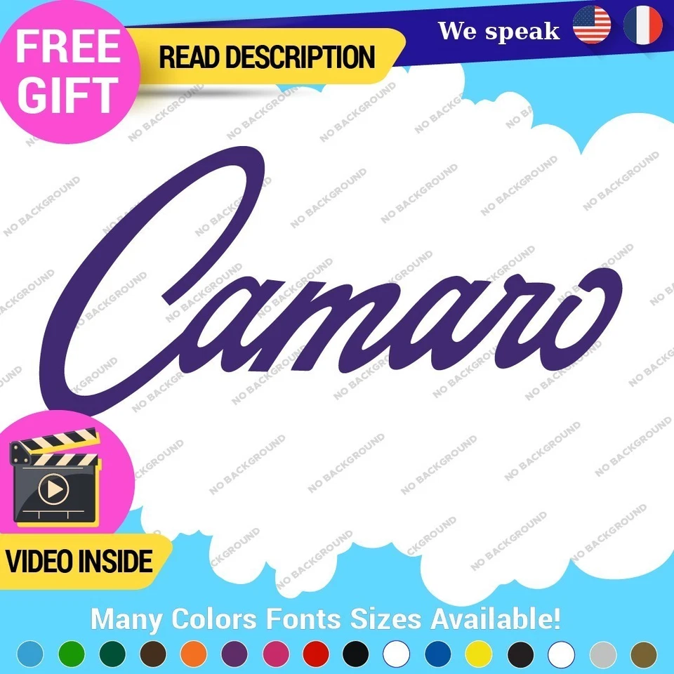 Fits Camaro Decals Stickers Vinyl Chevrolet Z28 RS Chevy Corvette LSX SS Script Foto 3 de 4