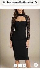 Black Lace Midi Bodycon dress