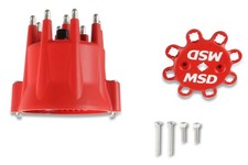 8433 Msd Distributor Cap - V8 - Hei Terminals - Red - Spark Plug Wire Retainer 8433 Msd Distributor Cap - V8 - Hei Terminals - Red - Spark Plug Wire Retainer