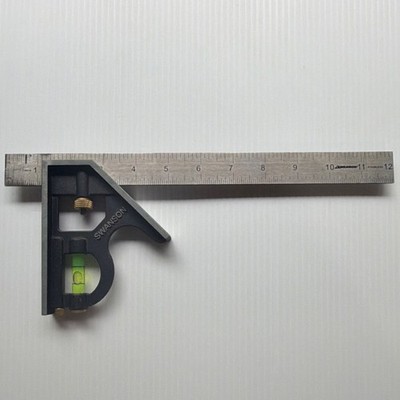 Swanson Combination Square 12 in Stainless Steel Standard SAE with Level Vial
