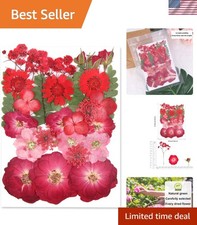 Versatile Red Dried Pressed Flowers - Enhance Your DIY Crafts Effortlessly