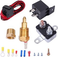 185-200 Degree Electric Cooling Fan Thermostat Kit Electric Fan Relay Kit Temp..