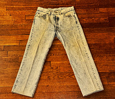 Vintage 90s Levi's 501 Men Acid Wash Straight Jeans 32x34 Check Size Button Fly