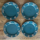 4 Frankoma Native American Dinner Plate 10.5" Thunderbird Eagle Southwest Teal